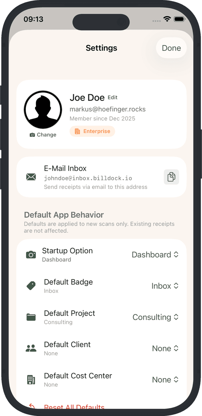 Persönliche E-Mail-Inbox