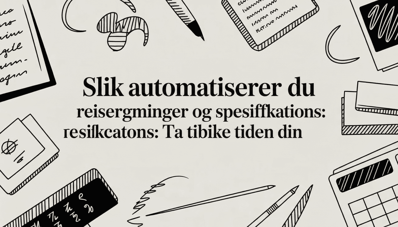 Slik automatiserer du reiseregninger og spesifikasjoner: Ta tilbake tiden din